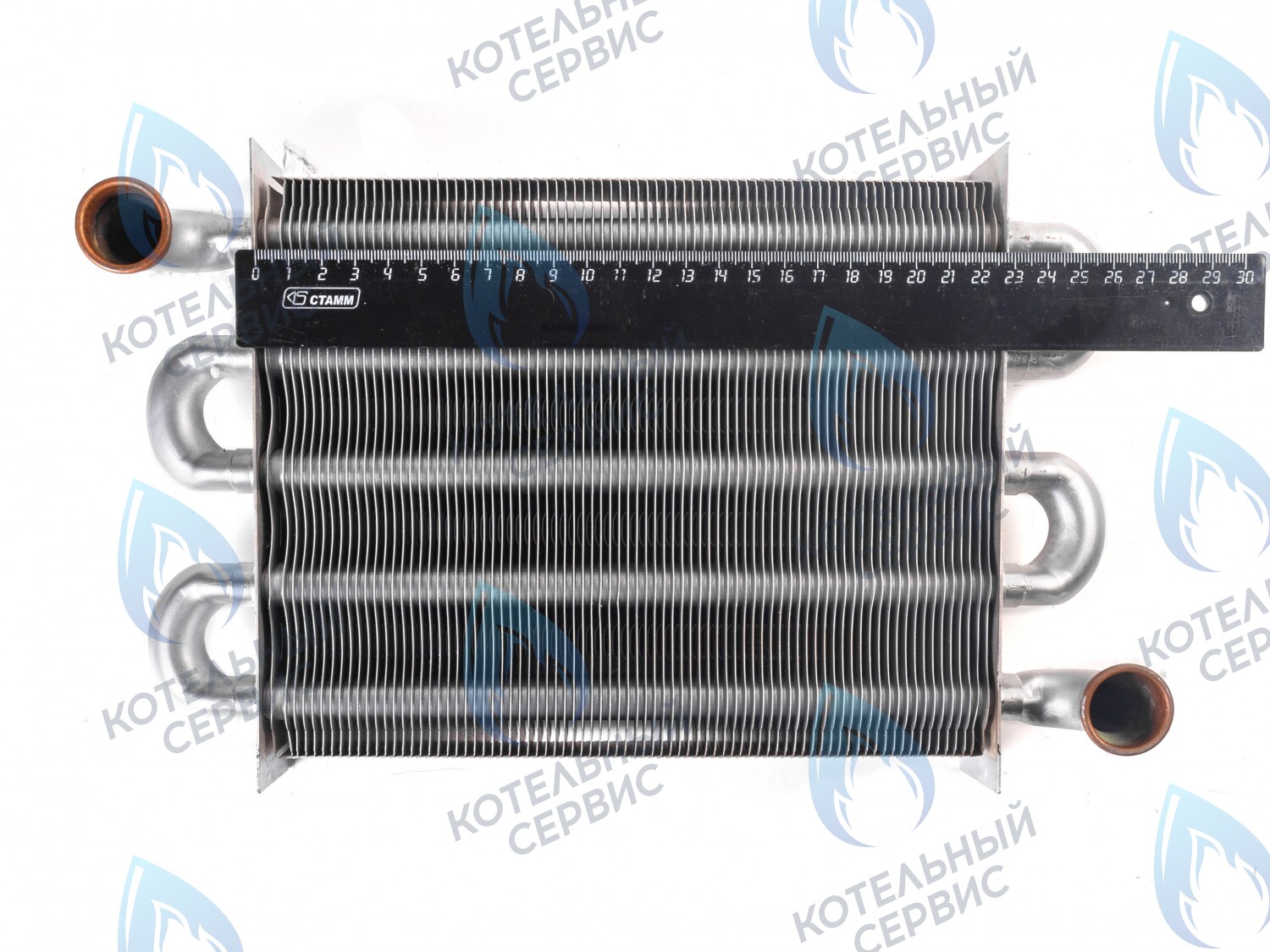 398615500 Теплообменник первичный (основной) (крепление - клипсы) Ferroli Fortuna Pro F13-F24 (398002570,398615500) в Екатеринбурге	
