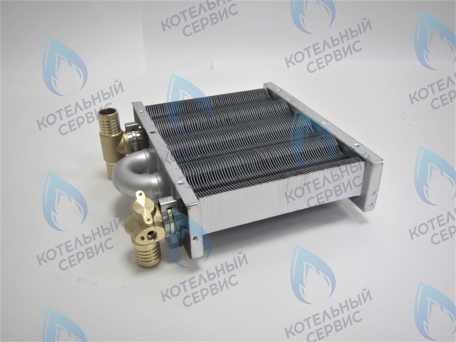 EM021-142-Фитинг-Комп Теплообменник первичный основной (с фитингами) 142мм 67 FIN (100 HSG/ICH/MSC) DAEWOO в Екатеринбурге	