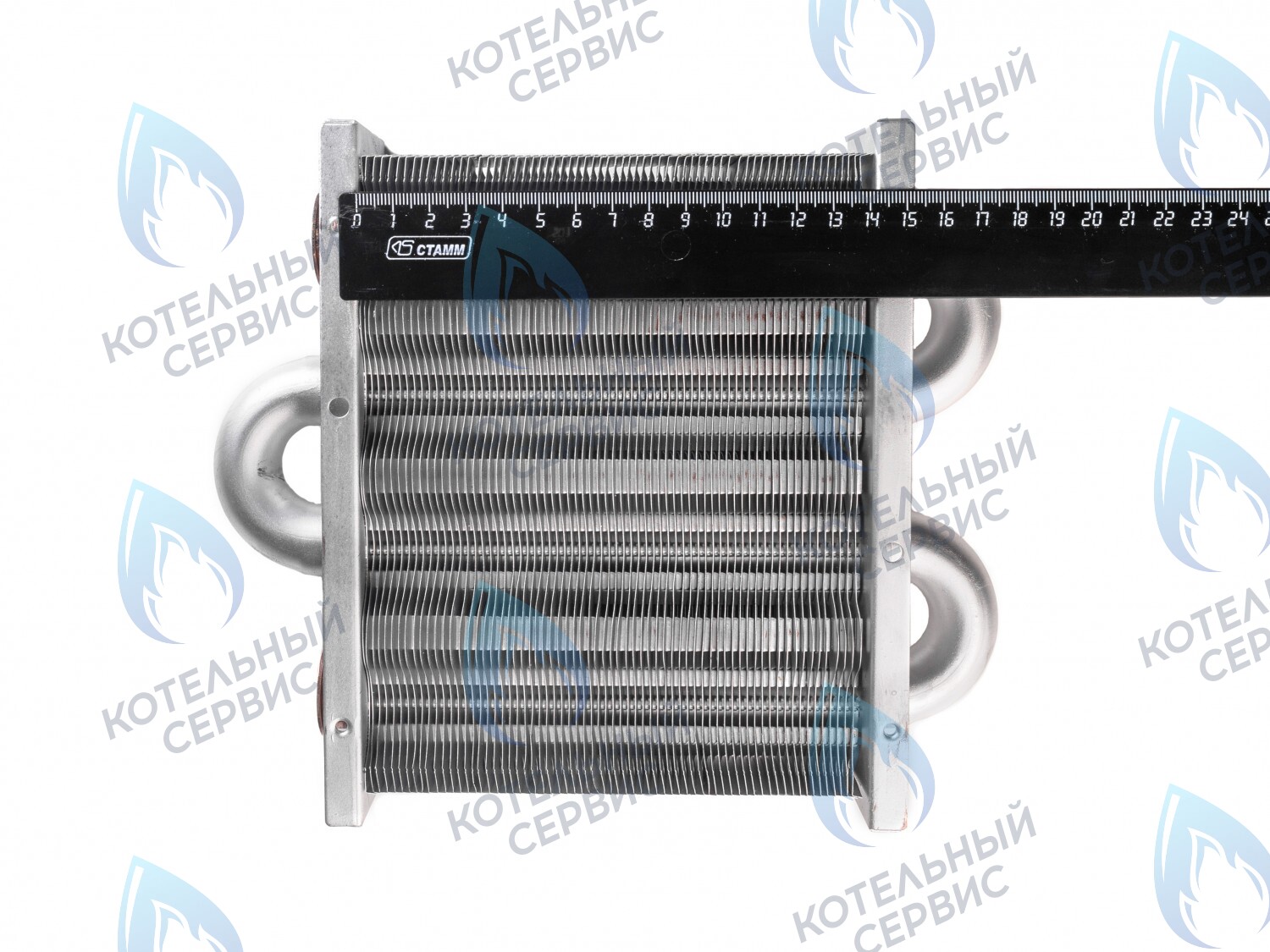 EM021-142 Теплообменник первичный основной (без фитингов) 142мм 67 FIN (100 HSG/ICH/MSC) DAEWOO (3318111100, 3318111120) в Екатеринбурге	