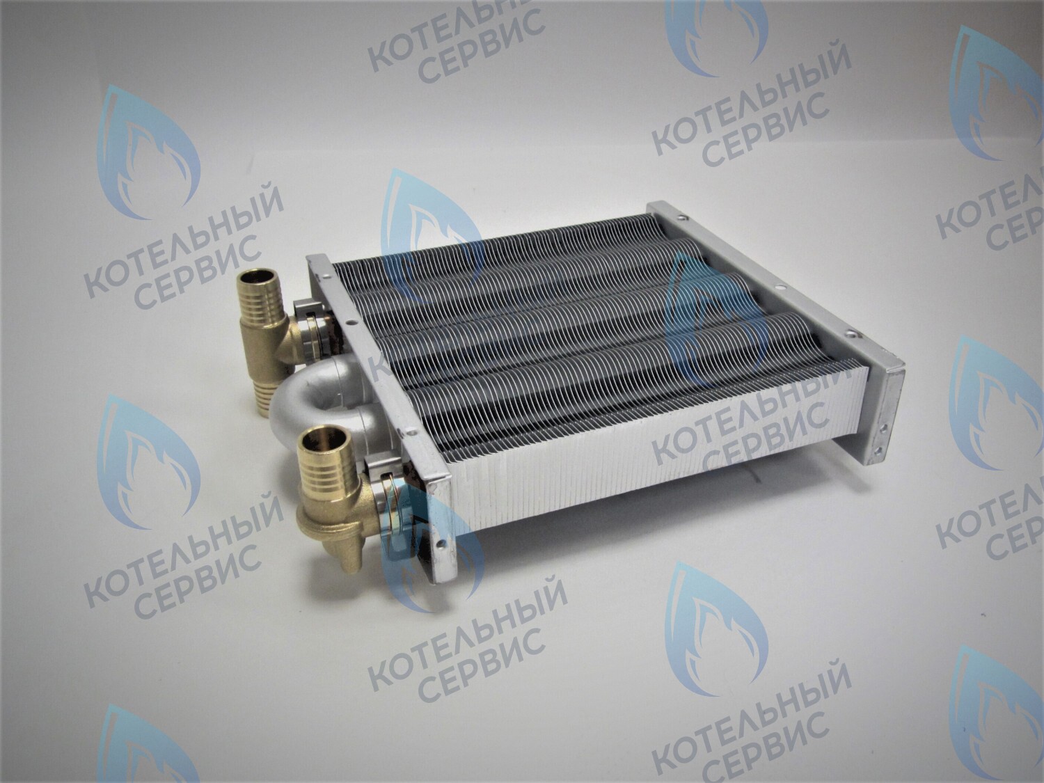EM021-180-Фитинг-Комп Теплообменник отопления с фитингами (180 мм) 85 FIN (130-200 HSG/ICH/MSC) DAEWOO в Екатеринбурге	