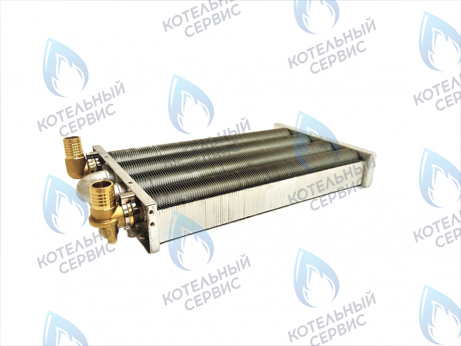 EM021-280-Фитинг-Комп Теплообменник отопления с фитингами (280 мм) 122 FIN (250-300MSC) DAEWOO в Екатеринбурге	