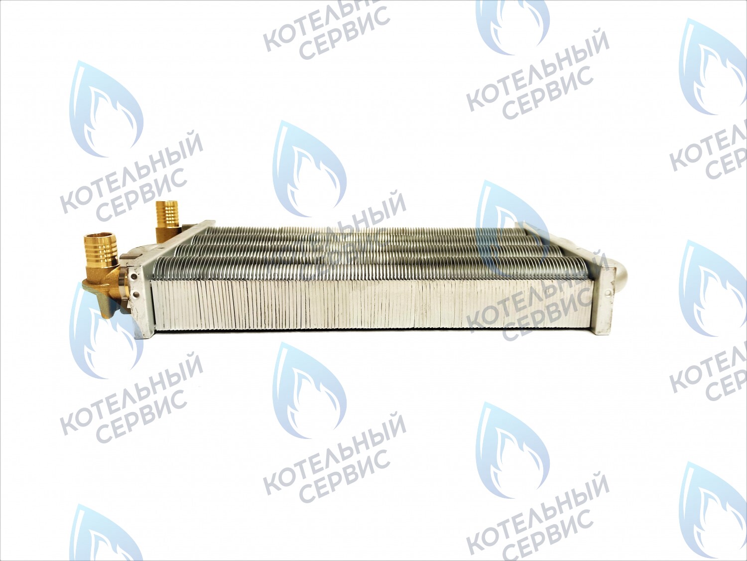 EM021-280-Фитинг-Комп Теплообменник отопления с фитингами (280 мм) 122 FIN (250-300MSC) DAEWOO в Екатеринбурге	