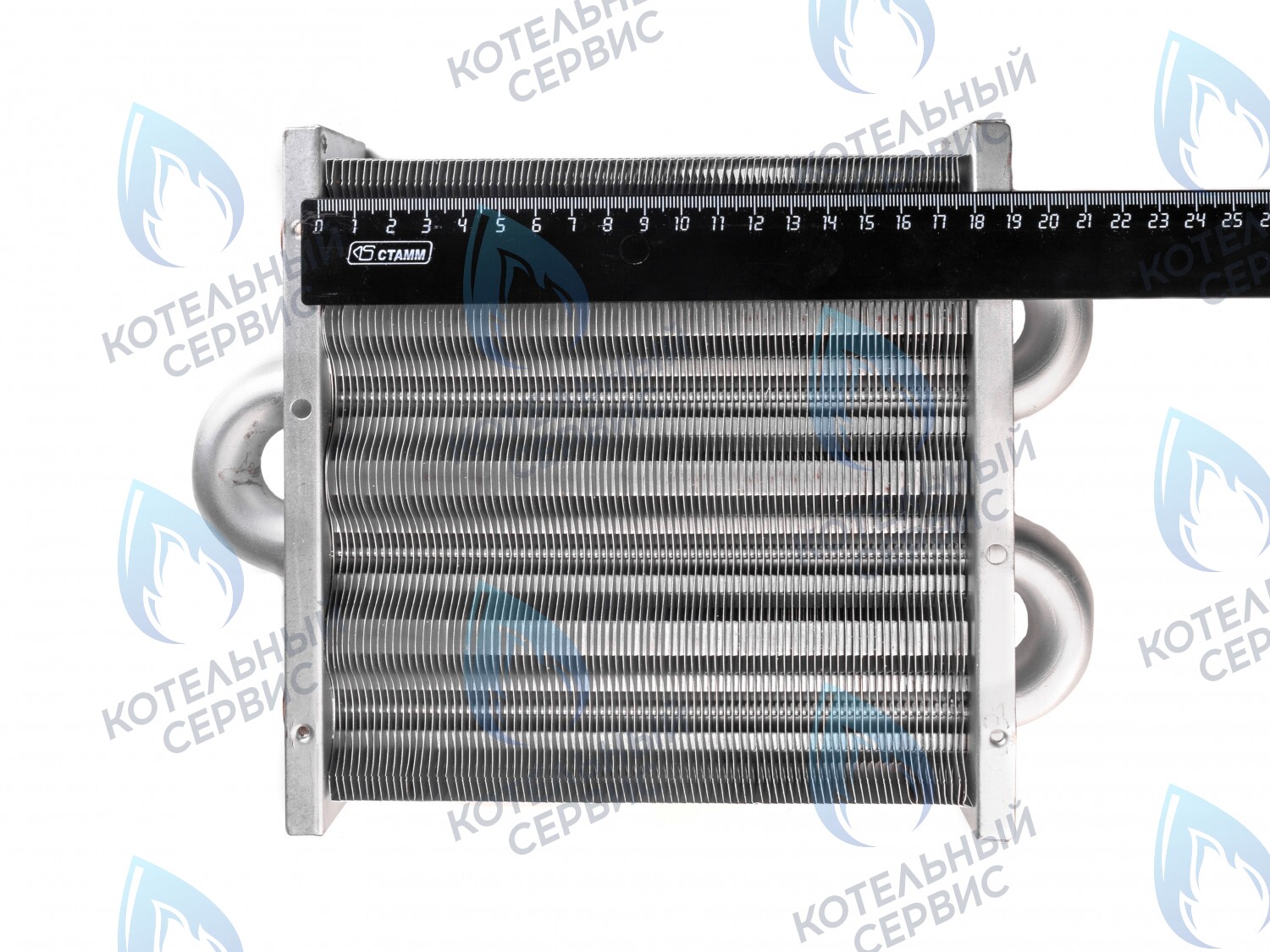EM021-180 Теплообменник первичный основной (без фитингов) 180мм 85 FIN (130-200 HSG/ICH/MSC) (3318108610, 3318108640) DAEWOO в Екатеринбурге	