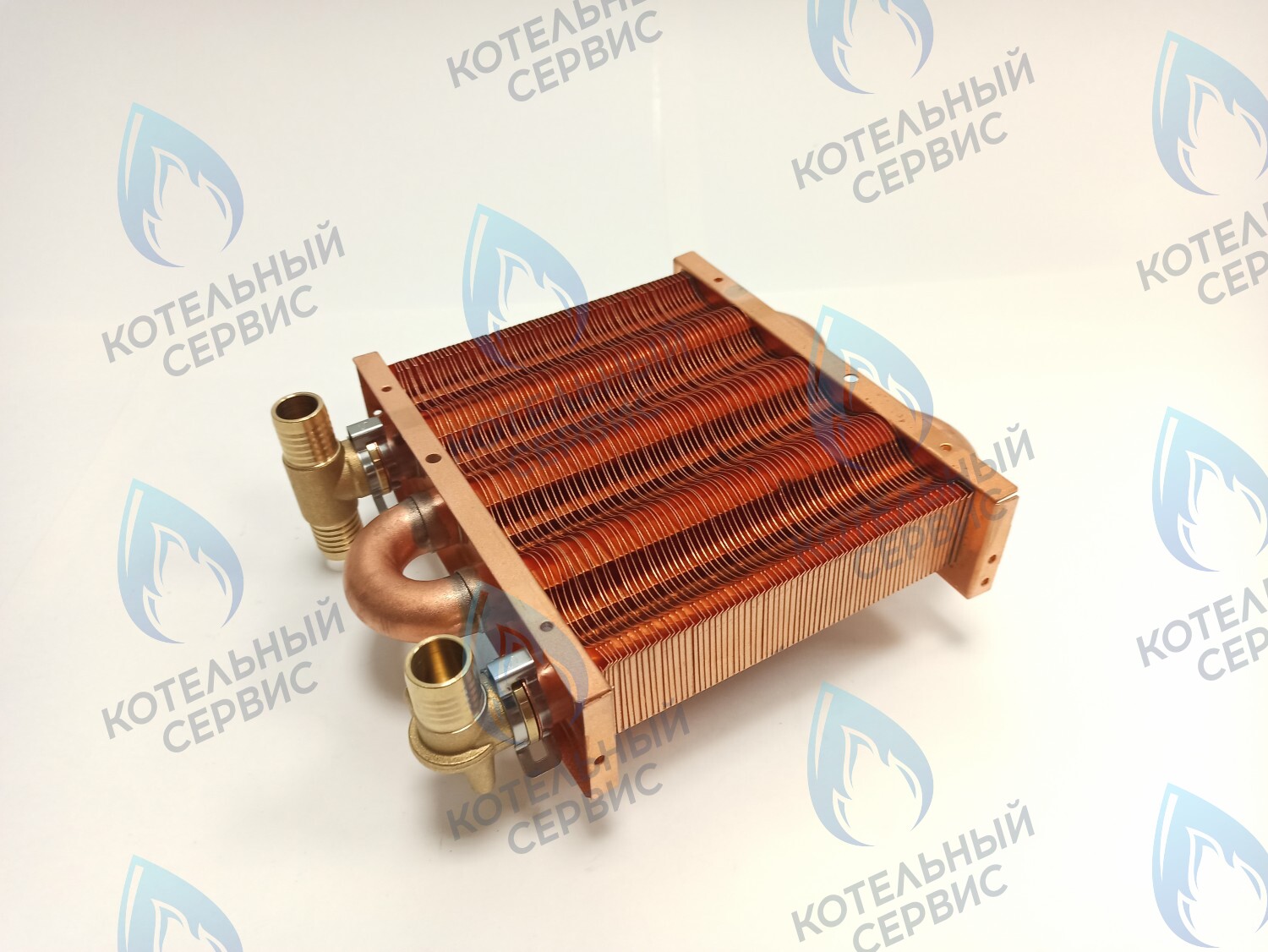 EM021-142-02-Фитинг-Комп Теплообменник отопления с фитингами (142 мм) 67 FIN (100 HSG/ICH/MSC) DAEWOO в Екатеринбурге	