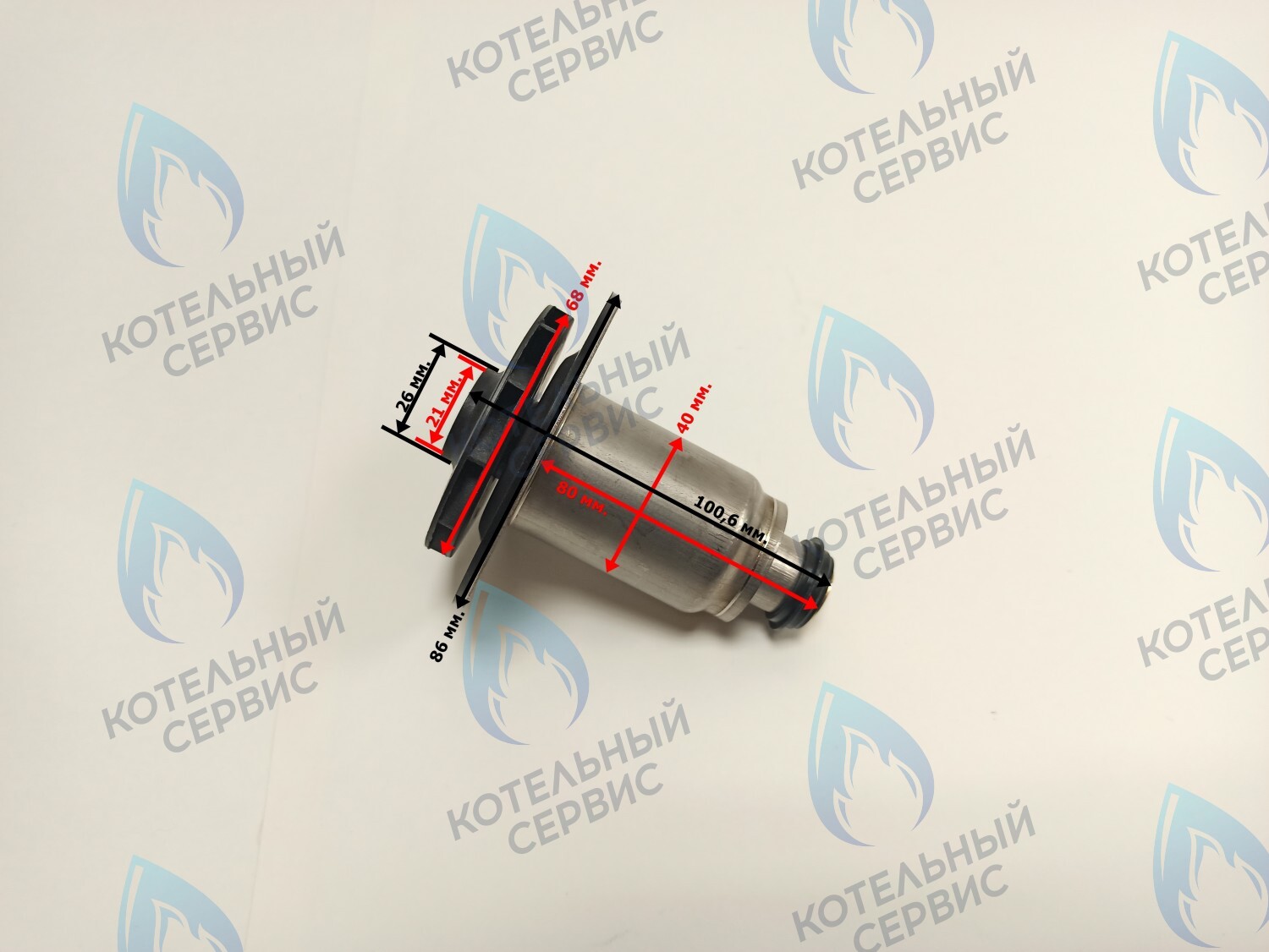 PPR-W21CW-40-04 Втулка ротор насоса (по часовой стрелке) аналог WILO 15/6 (втулка 40мм, короткая 80мм, колесо 68/21мм)(керам. вал) в Екатеринбурге	