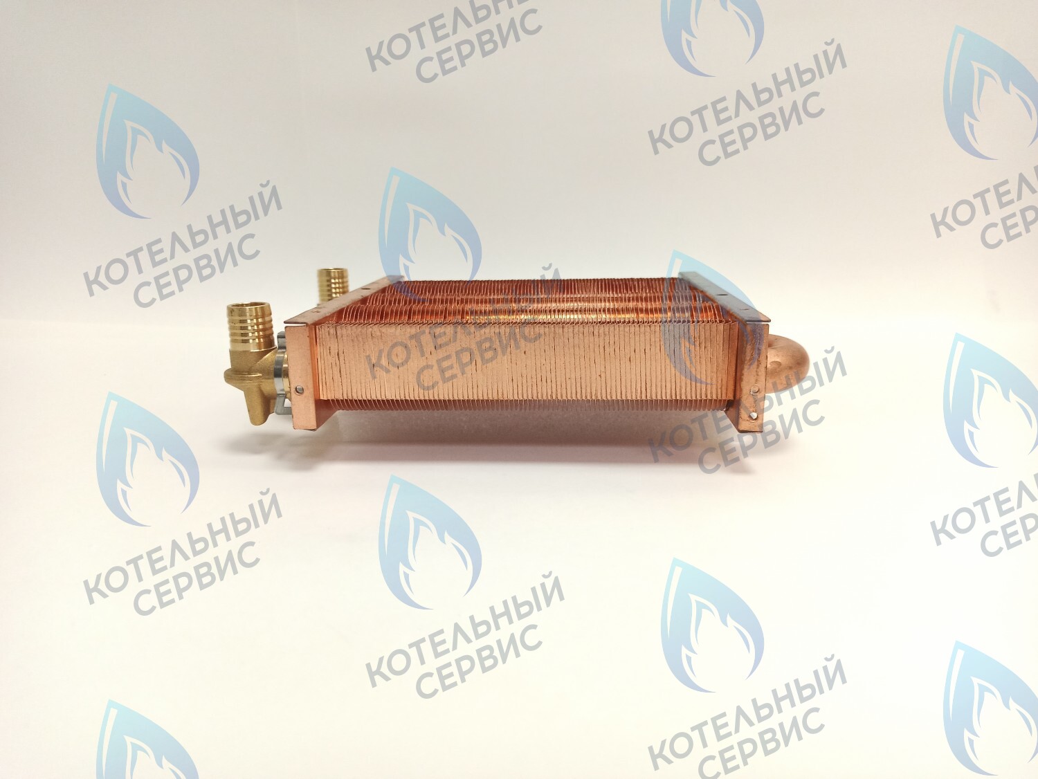 EM021-180-02-Фитинг-Комп Теплообменник первичный основной (с фитингами) 180мм 85 FIN (130-200 HSG/ICH/MSC) (3318108610, 3318108640) DAEWOO в Екатеринбурге	