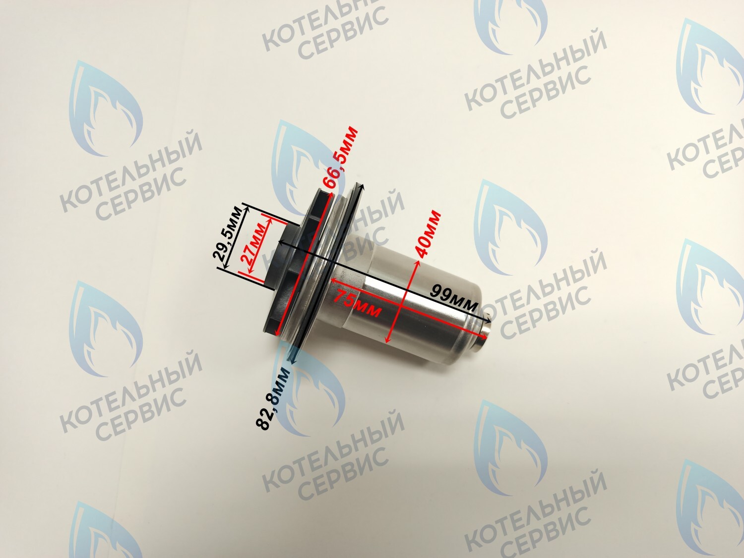 PPR-G27CW-40-66 Втулка ротор насоса (по часовой стрелке) Ariston (65153611) (втулка 40мм, колесо 66,5/27мм) в Екатеринбурге	