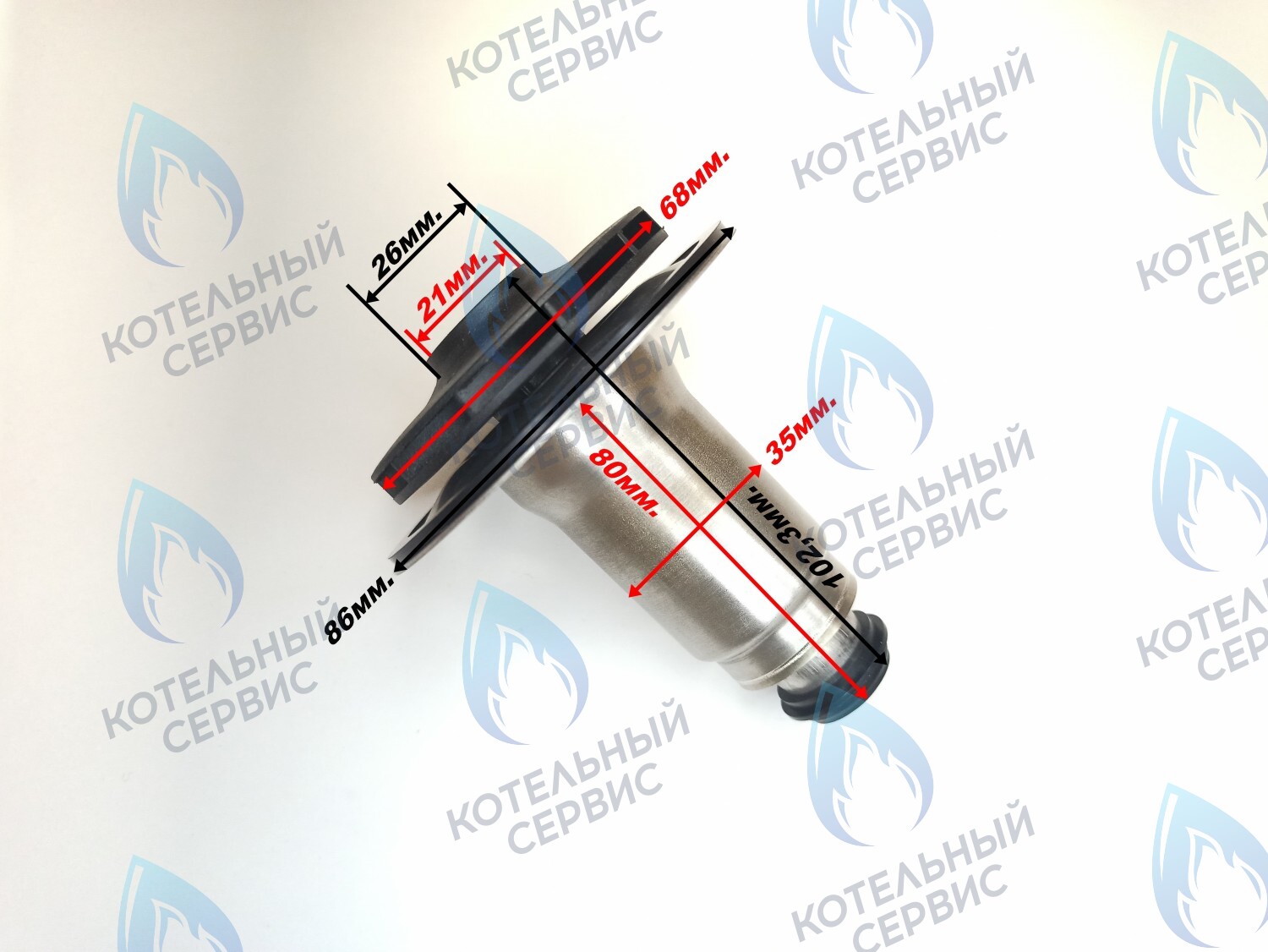 PPR-W21CW-35-03 Втулка ротор насоса (по часовой стрелке) аналог WILO 12/4.1, 12/5, 15/5 (втулка 35мм, колесо 68/21мм) в Екатеринбурге	