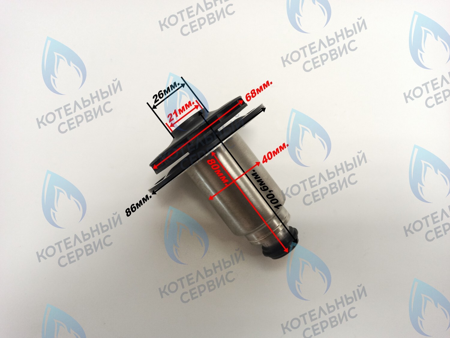 PPR-W21CW-40-03 Втулка ротор насоса (по часовой стрелке) аналог WILO 15/6 (втулка 40мм, короткая 80мм, колесо 68/21мм) в Екатеринбурге	