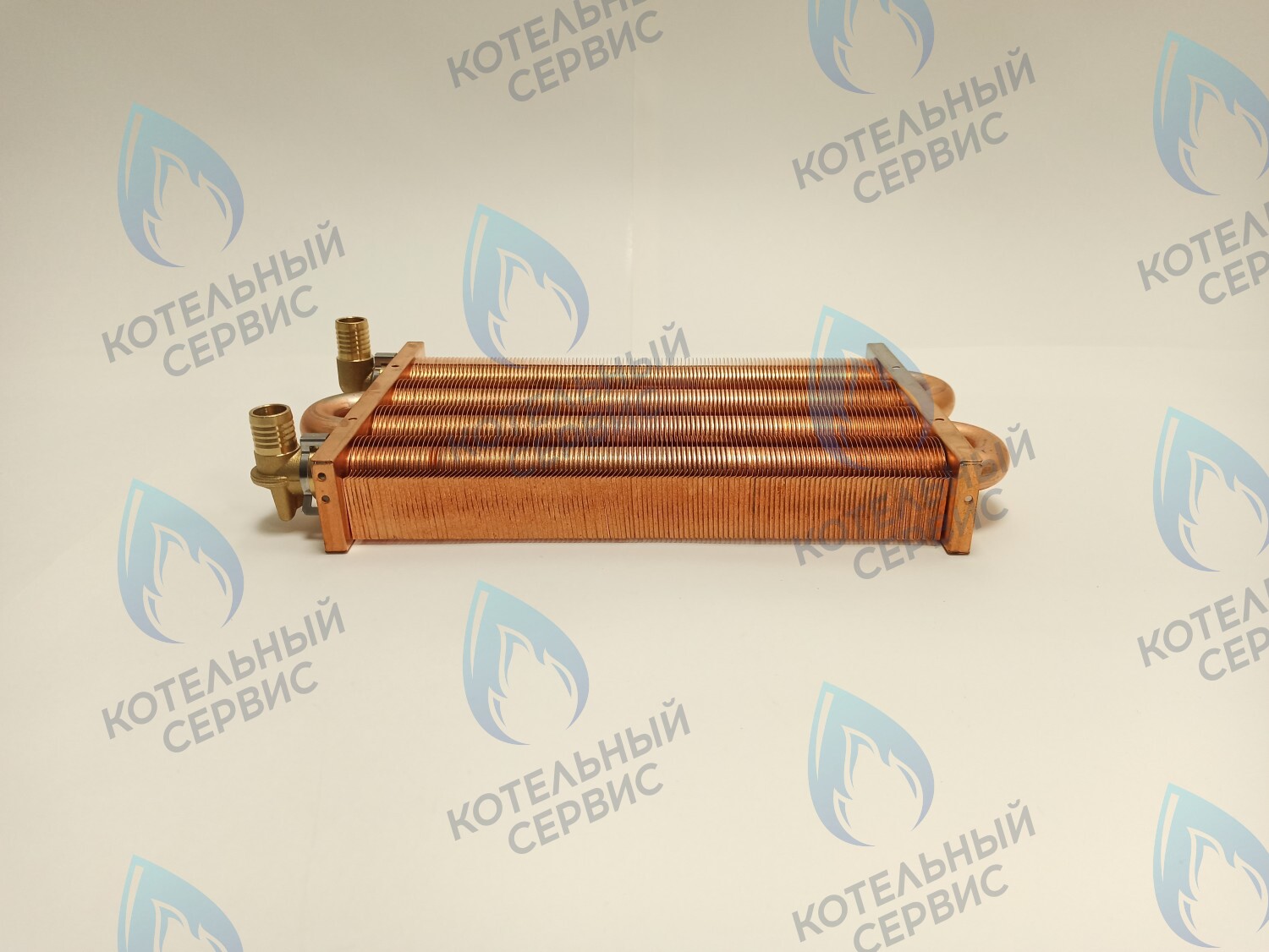 EM021-280-02-Фитинг-Комп Теплообменник отопления медный с фитингами (280 мм) 122 FIN (250-300MSC) DAEWOO в Екатеринбурге	