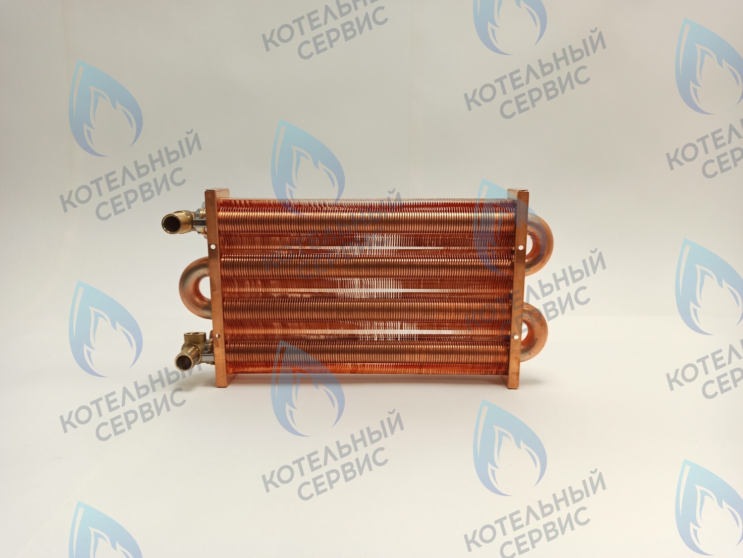 EM021-280-02-Фитинг-Комп Теплообменник отопления медный с фитингами (280 мм) 122 FIN (250-300MSC) DAEWOO в Екатеринбурге	