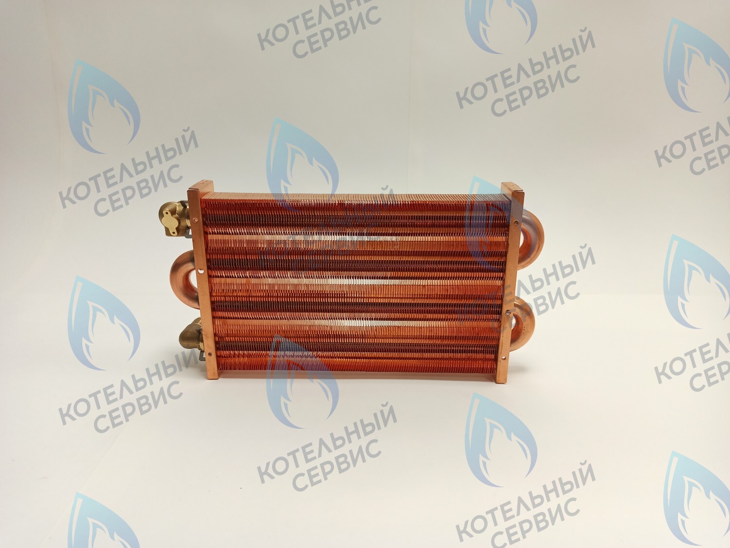 EM021-280-02-Фитинг-Комп Теплообменник отопления медный с фитингами (280 мм) 122 FIN (250-300MSC) DAEWOO в Екатеринбурге	
