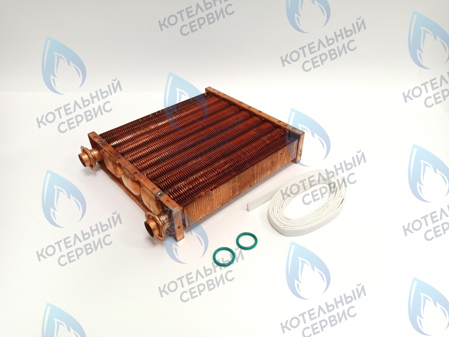 EM052-195-02 Теплообменник основной (первичный) (МЕДНЫЙ) Navien (с белыми прокладками в комплекте) Deluxe Е 10-24K (30021953A) в Екатеринбурге	