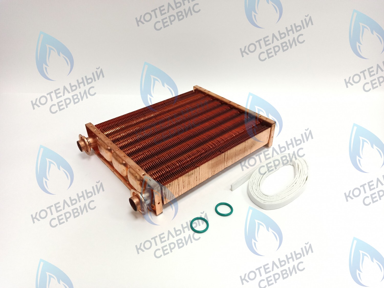 EM052-220-02 Теплообменник основной (первичный) (МЕДНЫЙ) Navien (с белыми прокладками в комплекте) Deluxe S/C/ONE/C Plus 10-24K (30020388A) в Екатеринбурге	
