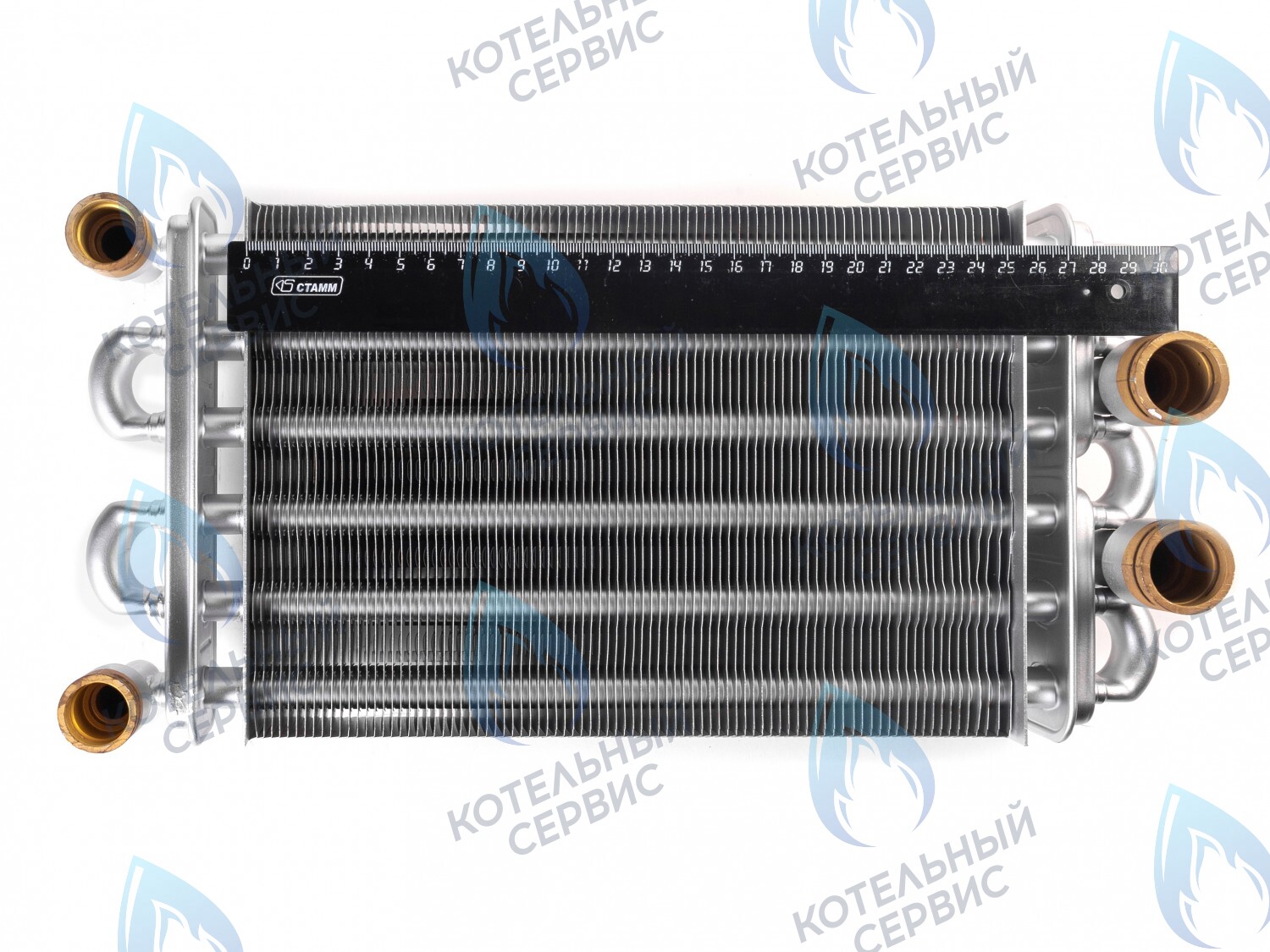 EB011-260 Теплообменник битермический 260мм 24кВт  Gazeco 24-T1/-C1 (до 05.2016) (02-4002), ROC(L44626) в Екатеринбурге	