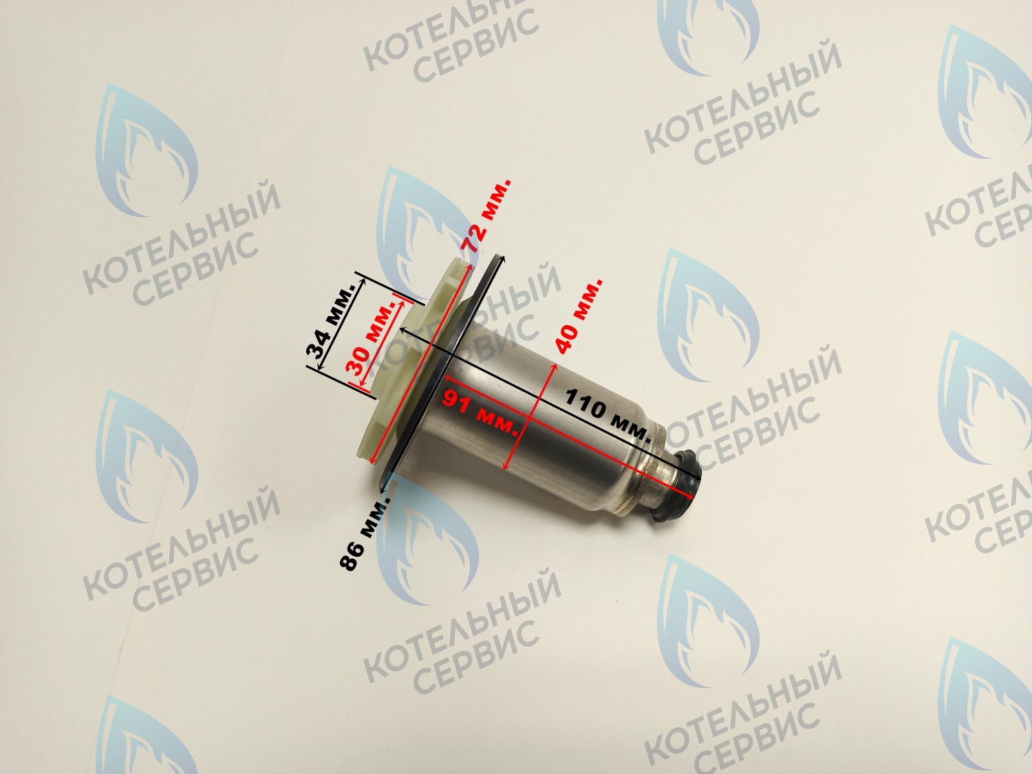PPR-W30CW-40LONG ОРИГИНАЛ Втулка ротор насоса (по часовой стрелке) WILO 15/7 (втулка 40мм, длинная 90мм, колесо 72/30мм) FONDITAL в Екатеринбурге	