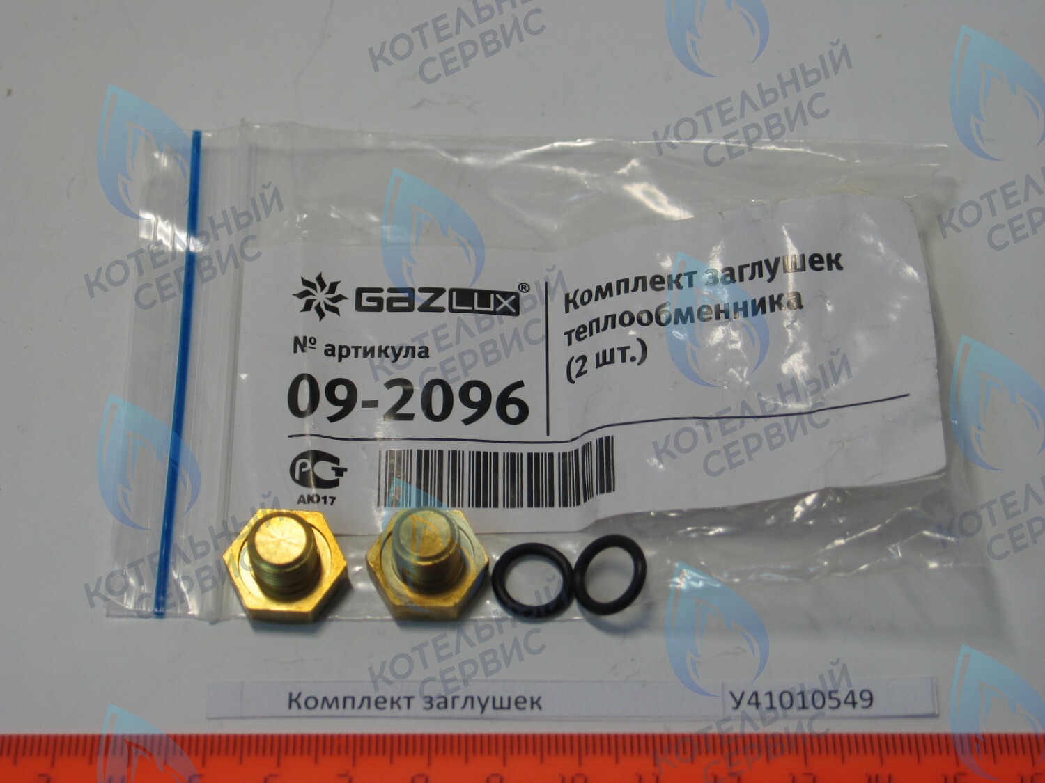 09-2096 Комплект заглушек теплообменника латунь (2шт.) GAZLUX в Екатеринбурге	